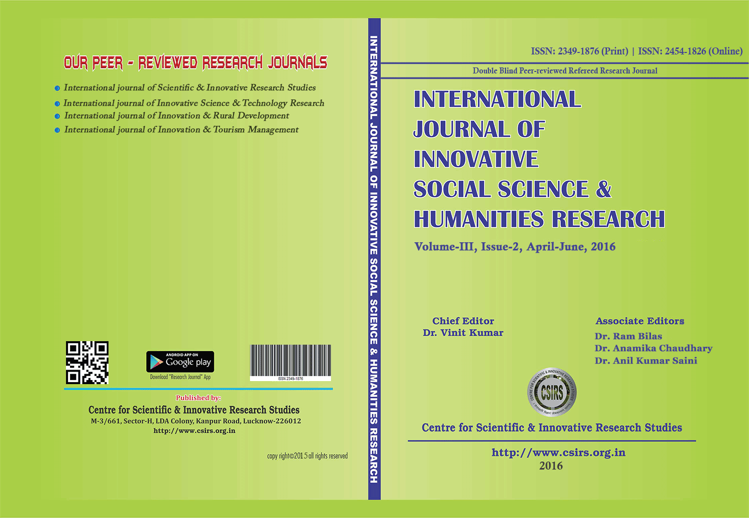 International Journal of Innovative Scientific and Innovative Research Studies